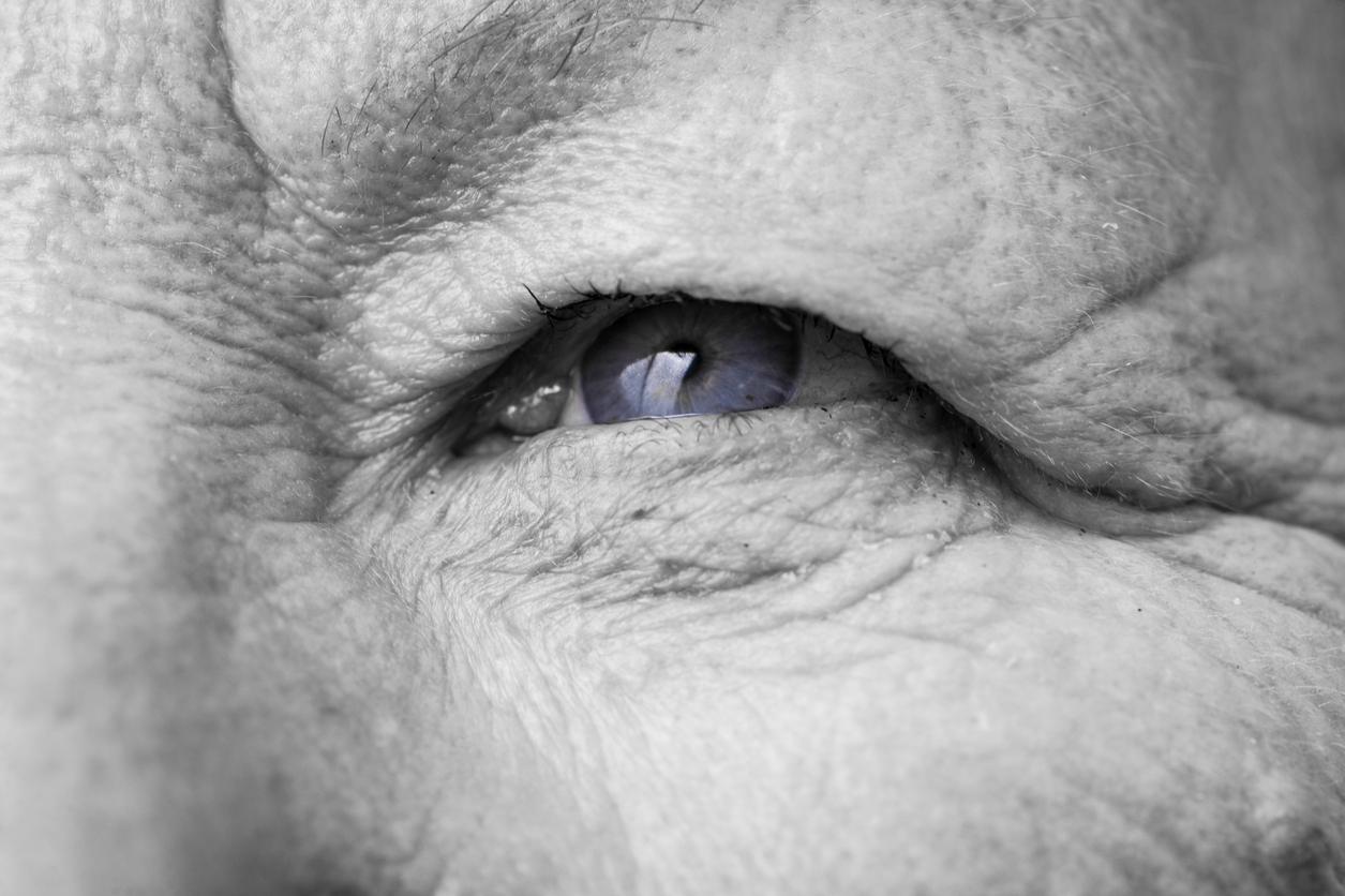 Elderly pensioner female eye closeup