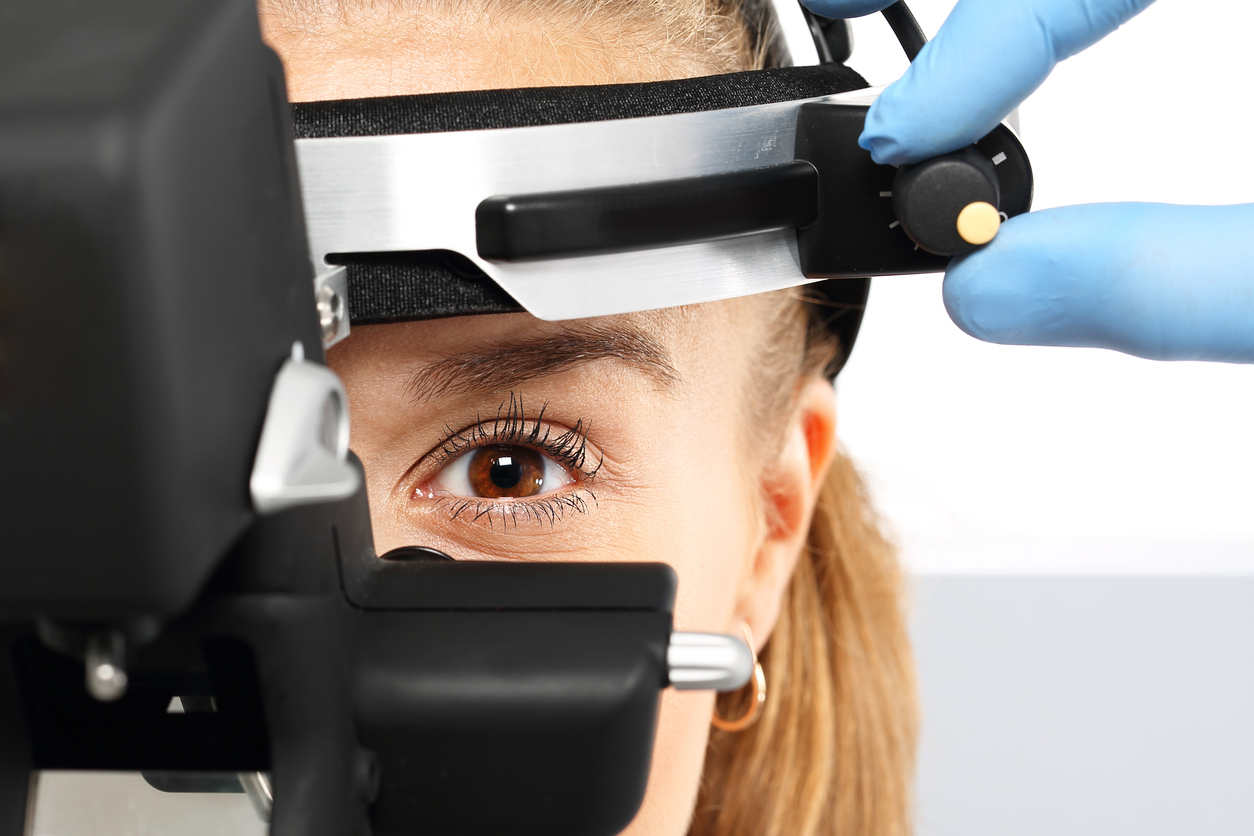 Ophthalmologist - binocular sight glass, ophthalmoscope