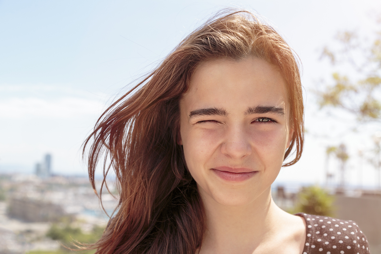 outdoor portrait of a teenage girl