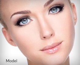 stock image female model Close up of woman with full makeup with beautiful eyes