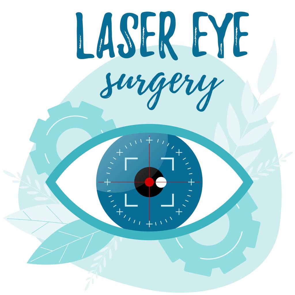 Illustration of lasik procedure.