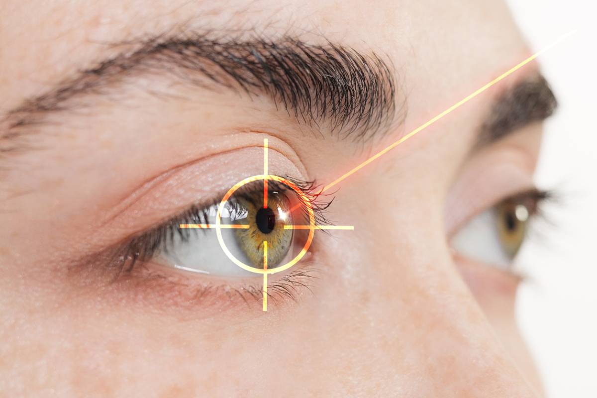 Woman getting laser treatment for cataracts