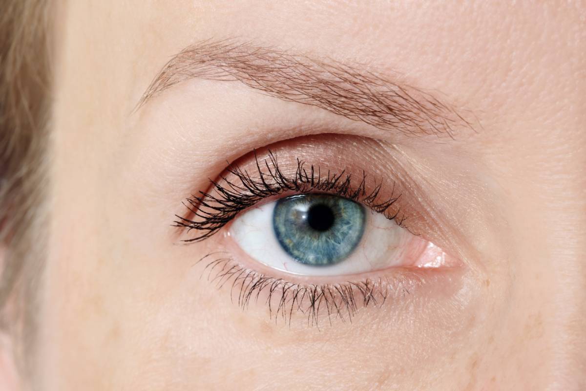 Closeup of woman's beautiful colored eyes